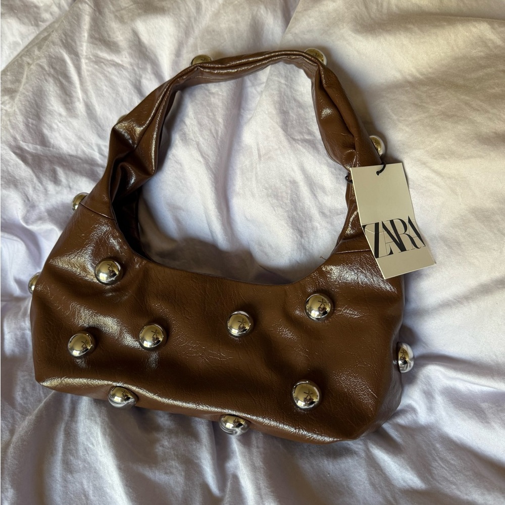 Zara Brown Studded Women's Bag
